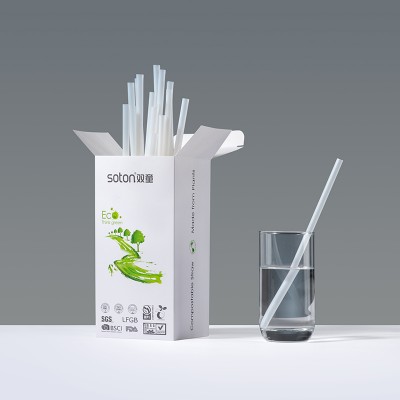 2020 High Quality Hot Selling 100 Straws Per Pack Biodegradable PLA Drinking Straw